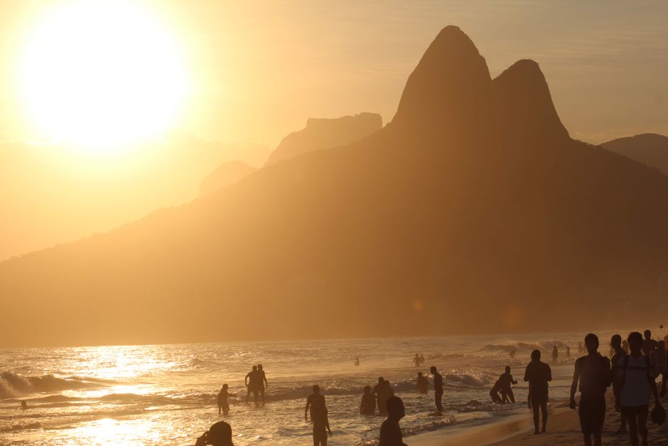 Copacabana Beach at golden hour