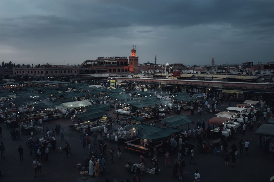Jemaa el-Fnaa at golden hour