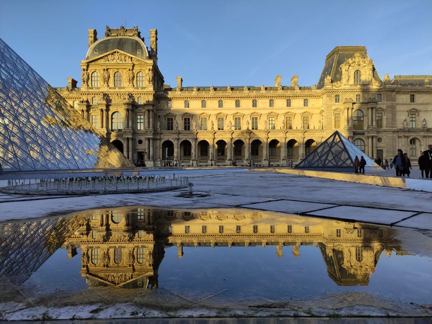 Louvre Museum at golden hour