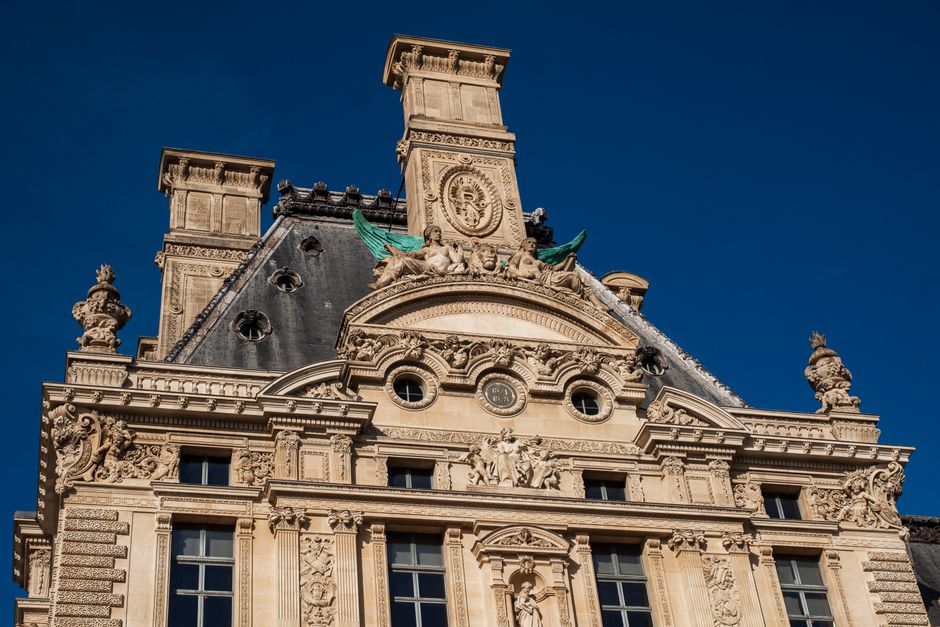 Historic architecture at Louvre Museum