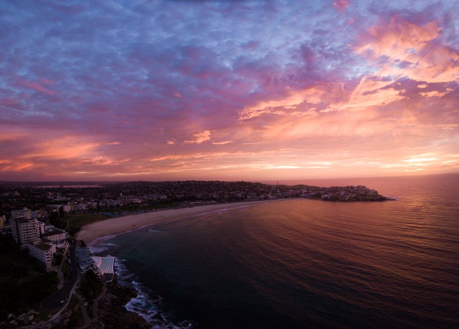 Manly Beach at golden hour