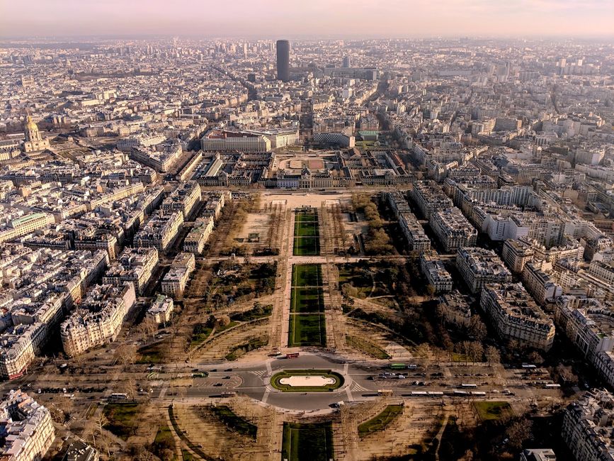 Eiffel Tower seen from Montparnasse Tower observation deck