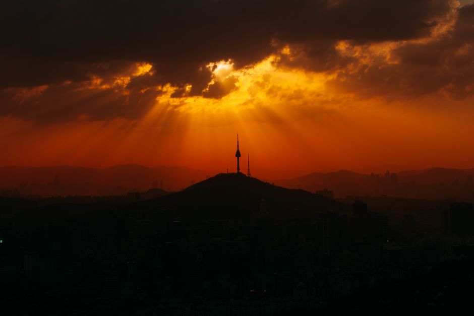 N Seoul Tower at golden hour