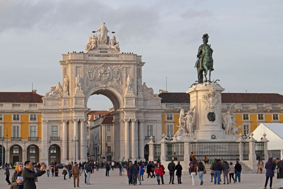 Historic architecture at Praca do Comercio