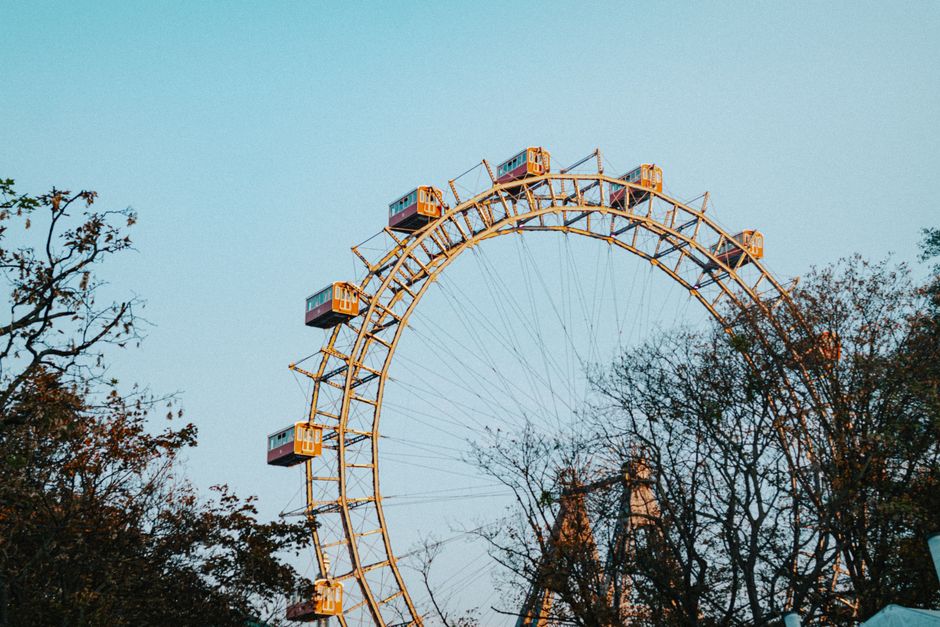 Prater Park & Ferris Wheel at golden hour