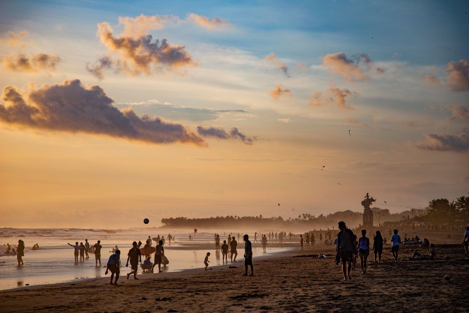 Seminyak Beach at golden hour
