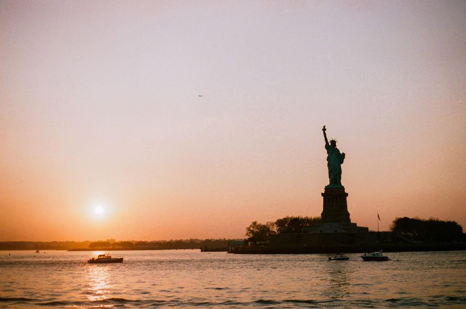 Statue of Liberty at golden hour