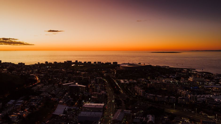 Table Mountain at golden hour