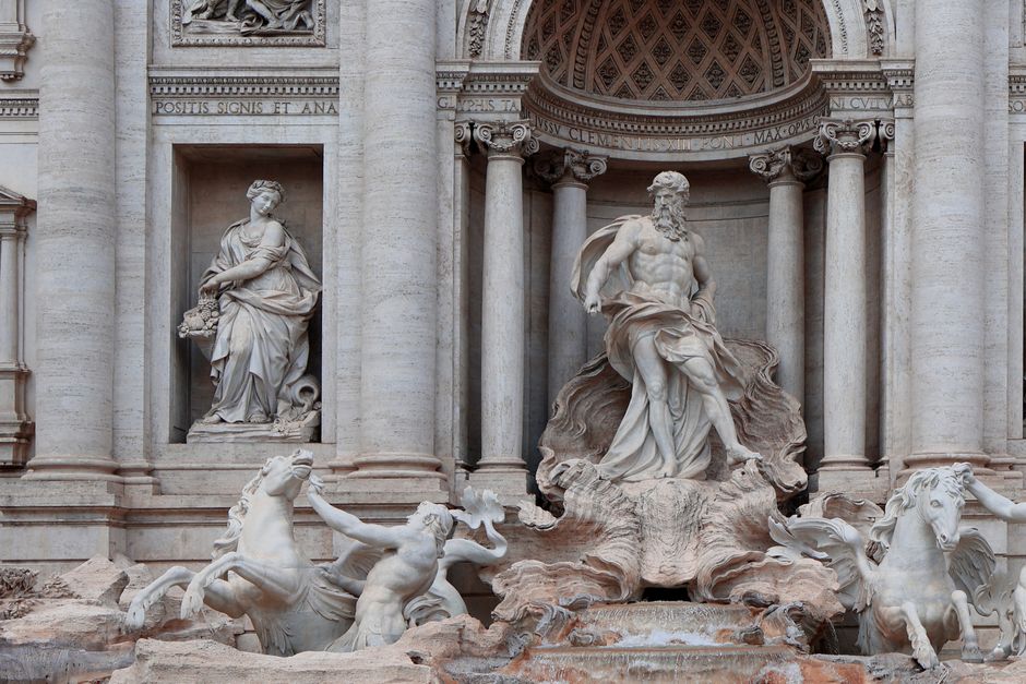 Historic architecture at Trevi Fountain