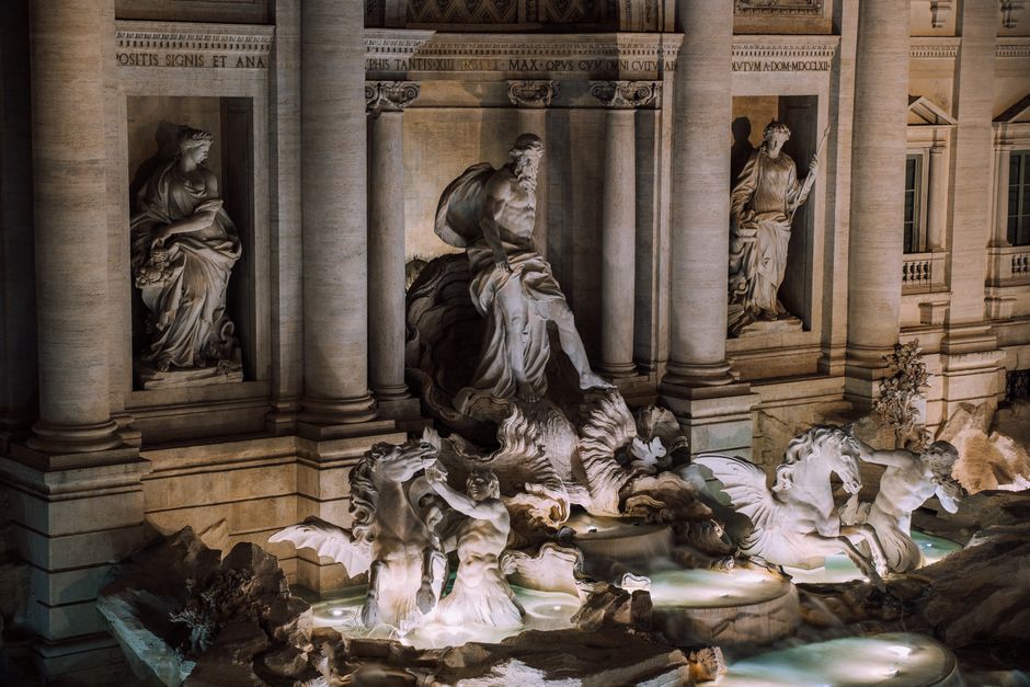 Inside Trevi Fountain